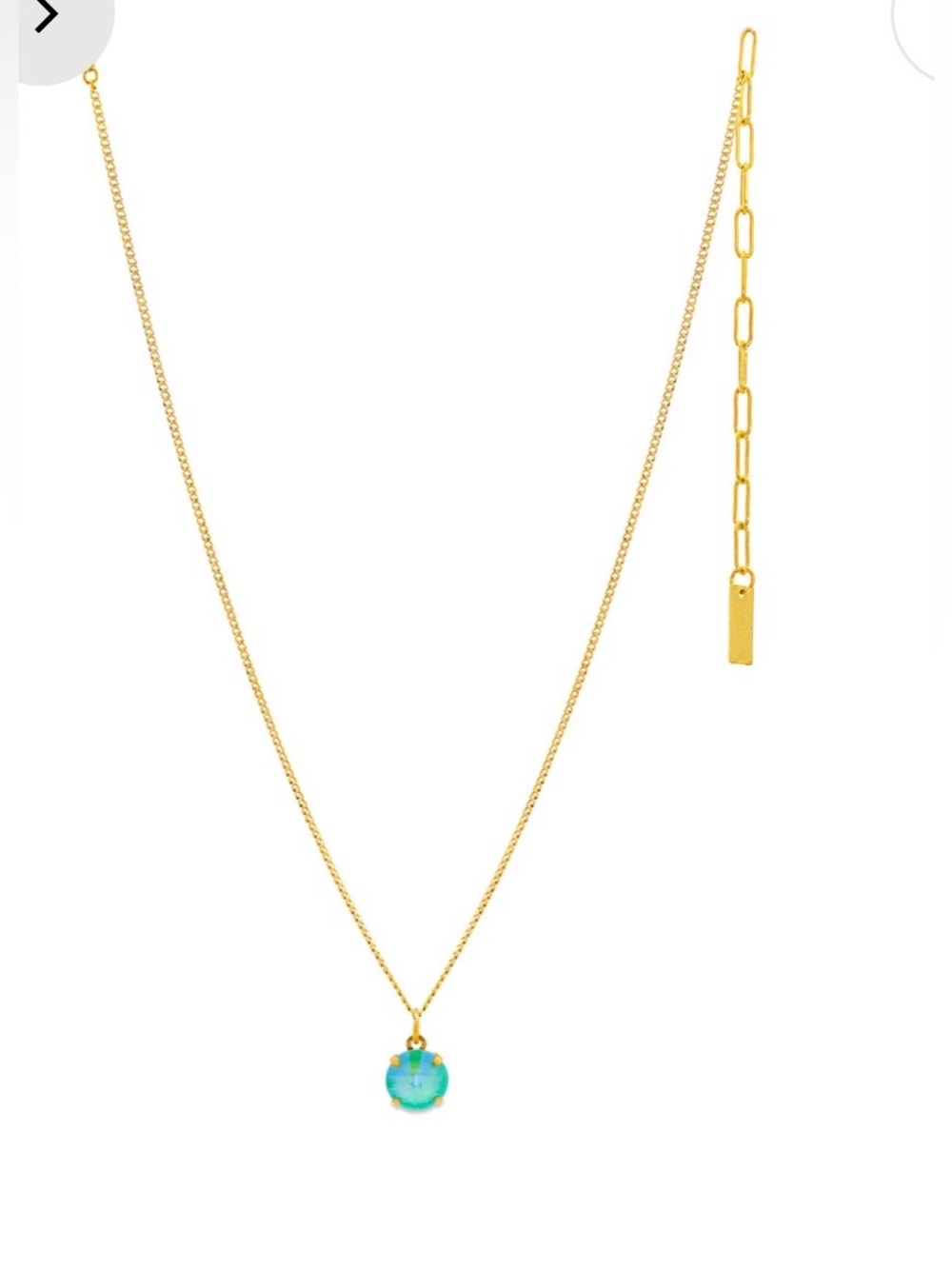 TOVA Talia mint stone Gold Necklace - Picture 4 of 4